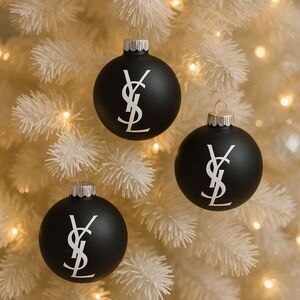 YSL Black Christmas Ornaments